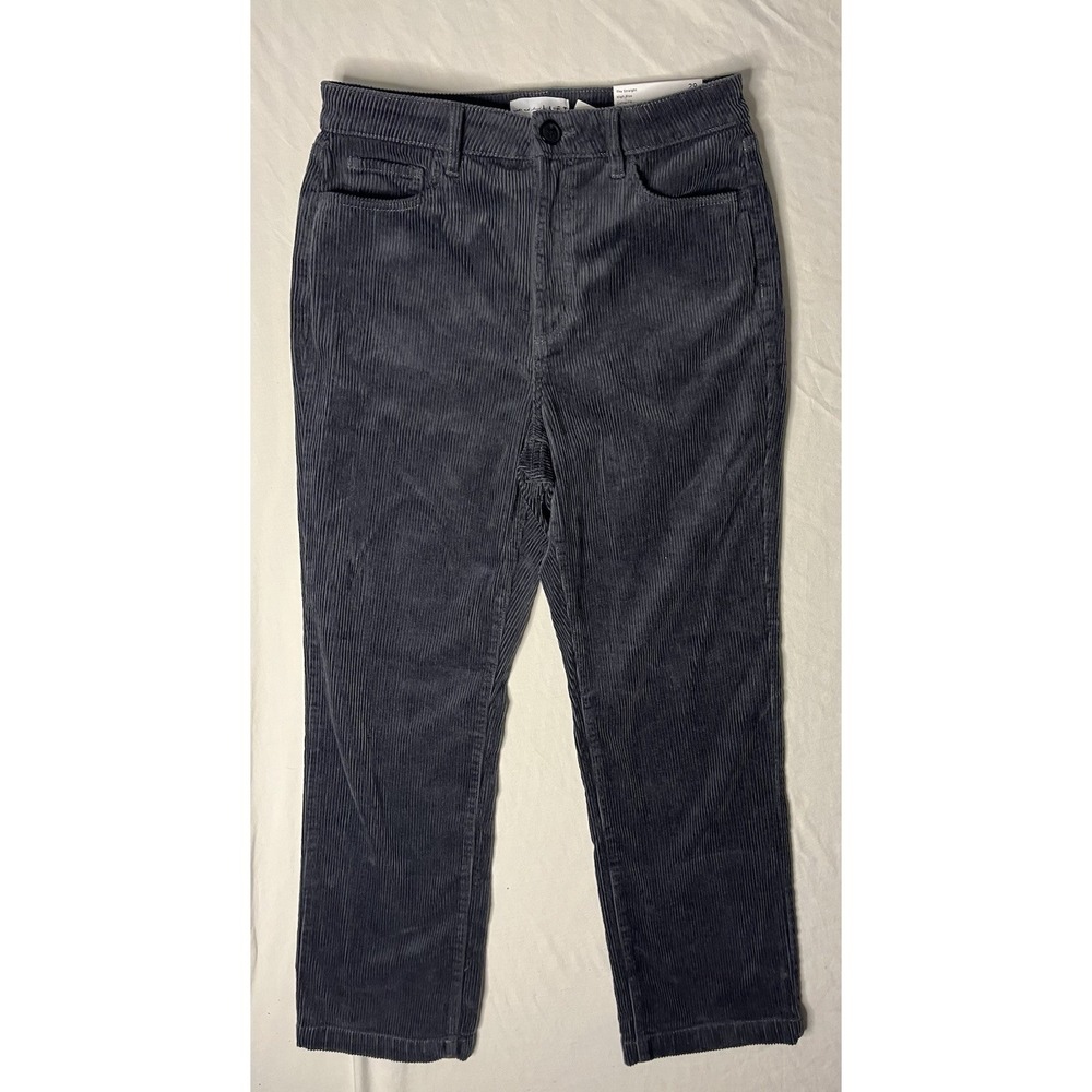NWT Loft Corduroy Pants Women's 29 Blue Straight Curvy High Rise